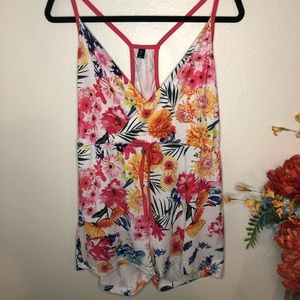 Floral tropical romper